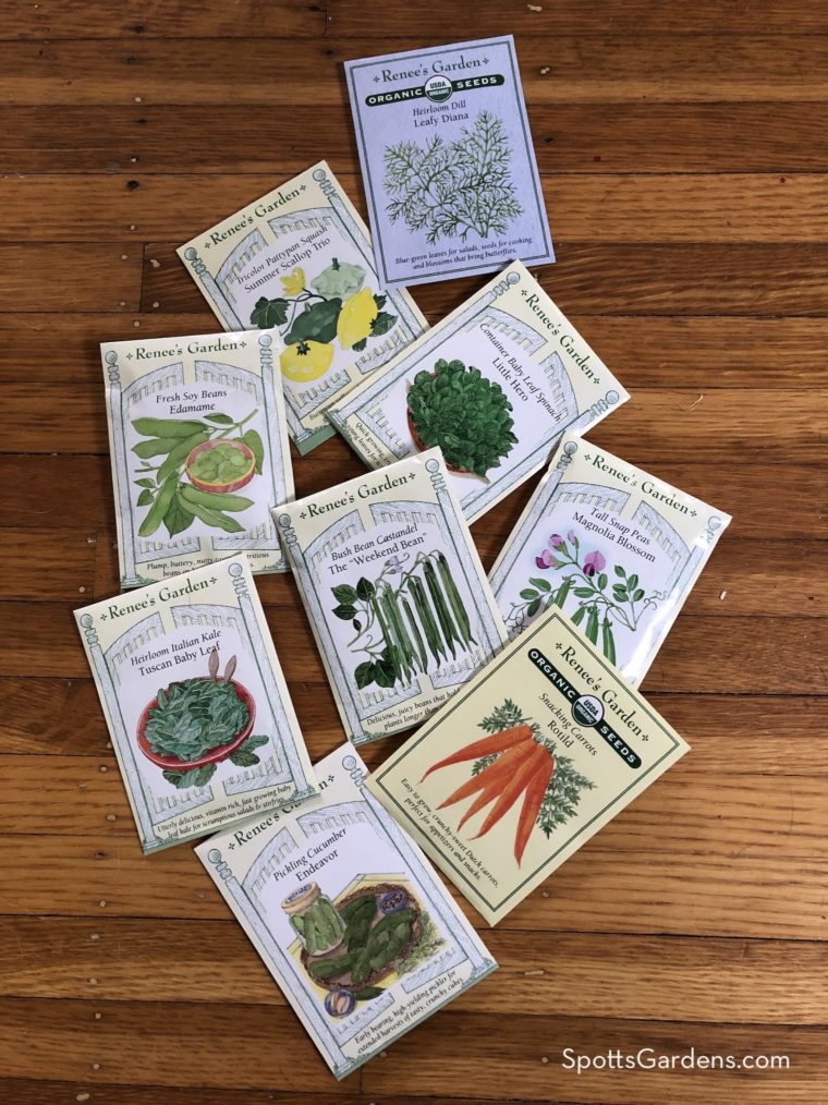 Several vegetable seed packets
